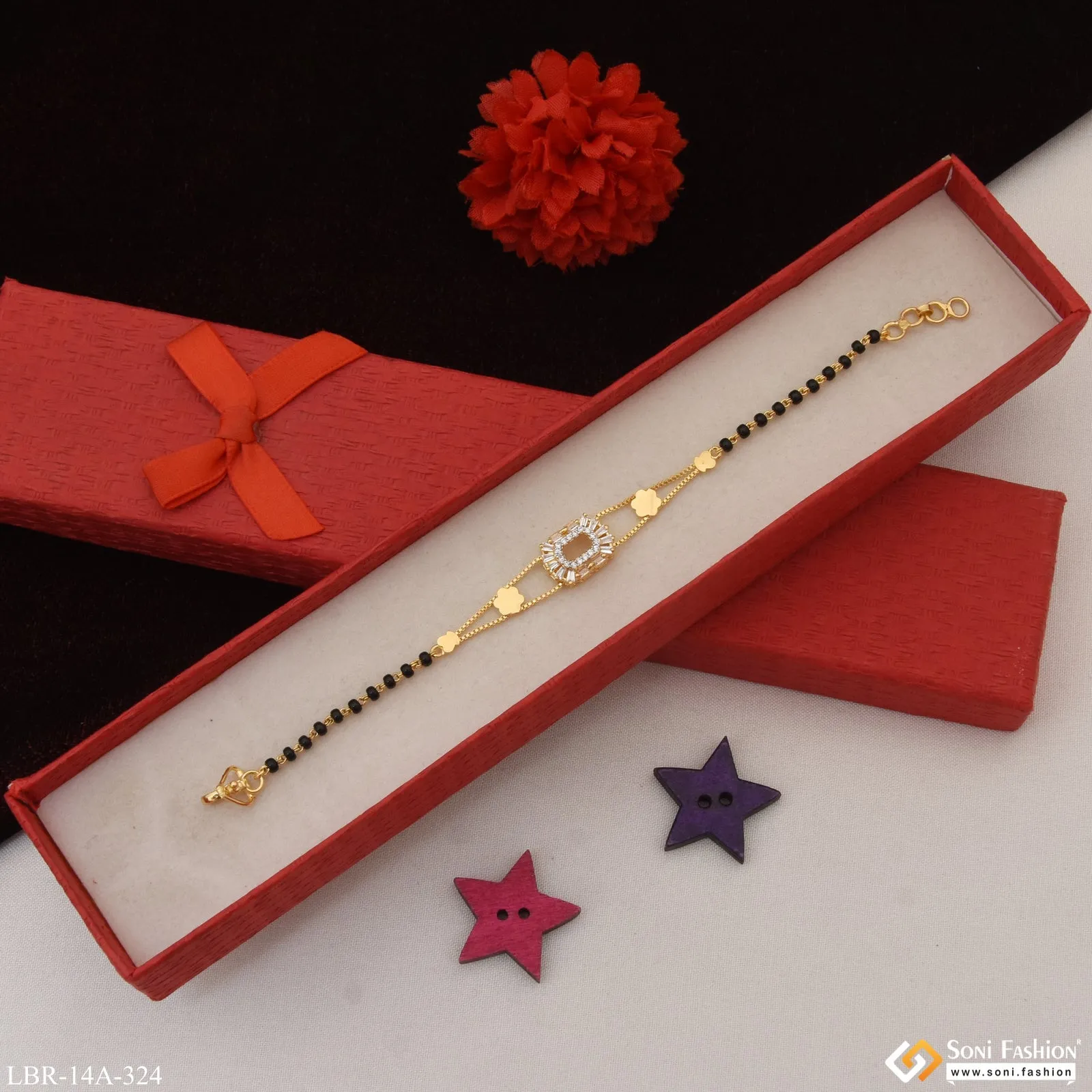 1 Gram Gold Plated Classic Design Mangalsutra Bracelet for Women - Style A324