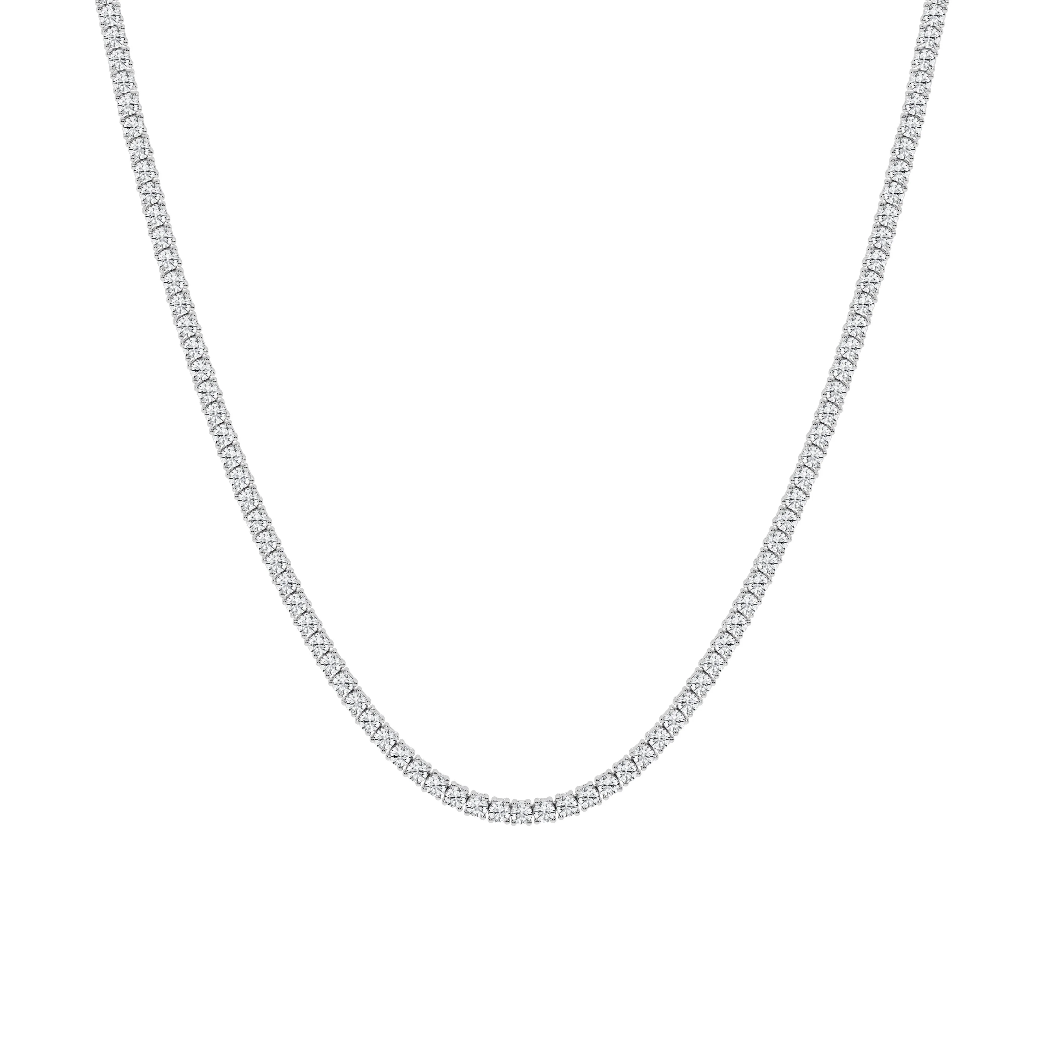 10.00 cttw Tennis Necklace with Round Lab Diamond by Mercury Rings