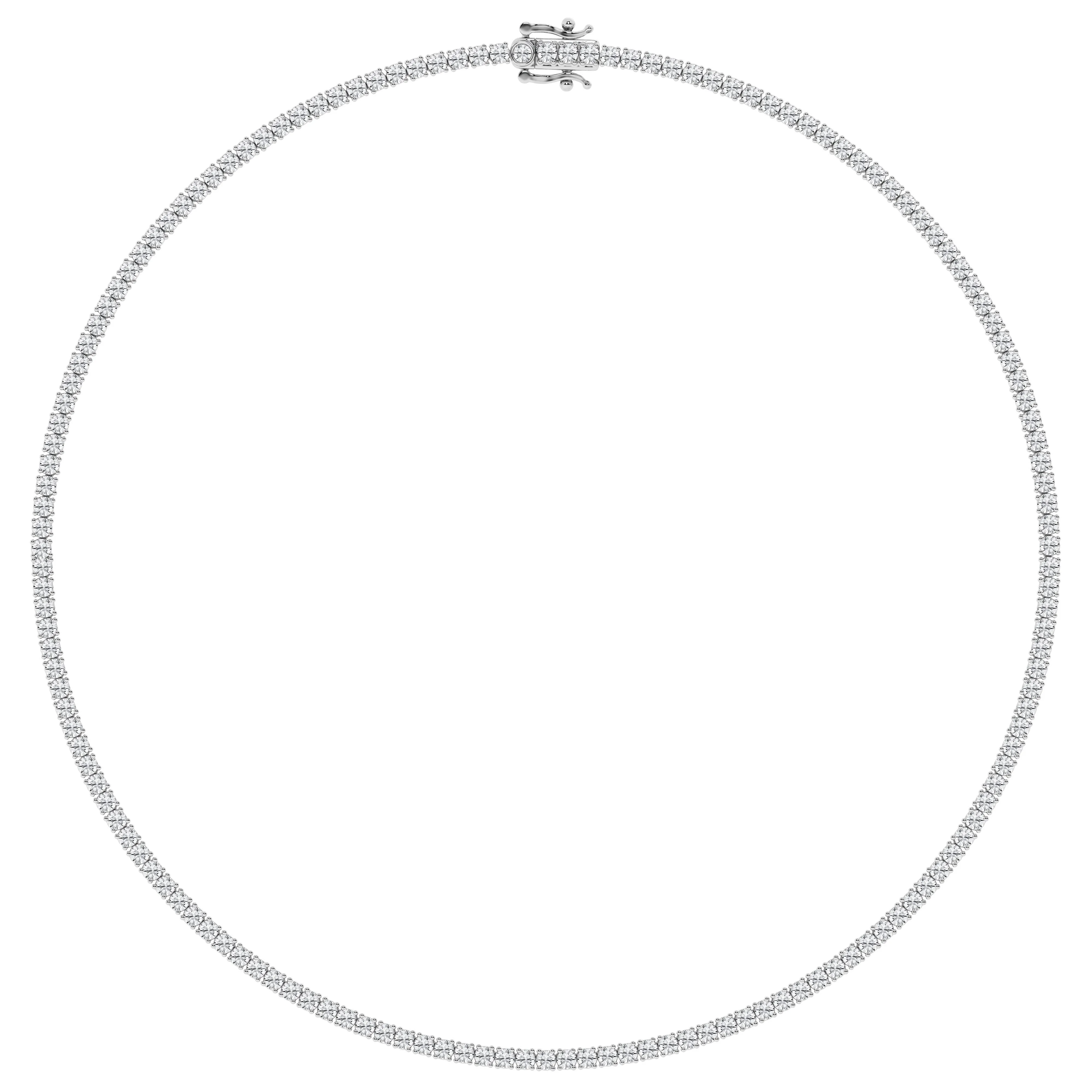 10.00 cttw Tennis Necklace with Round Lab Diamond by Mercury Rings