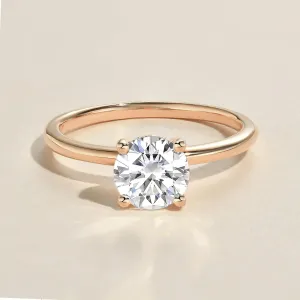 1.0ct Round Cut Moissanite Classic Hidden Halo Solitaire Ring