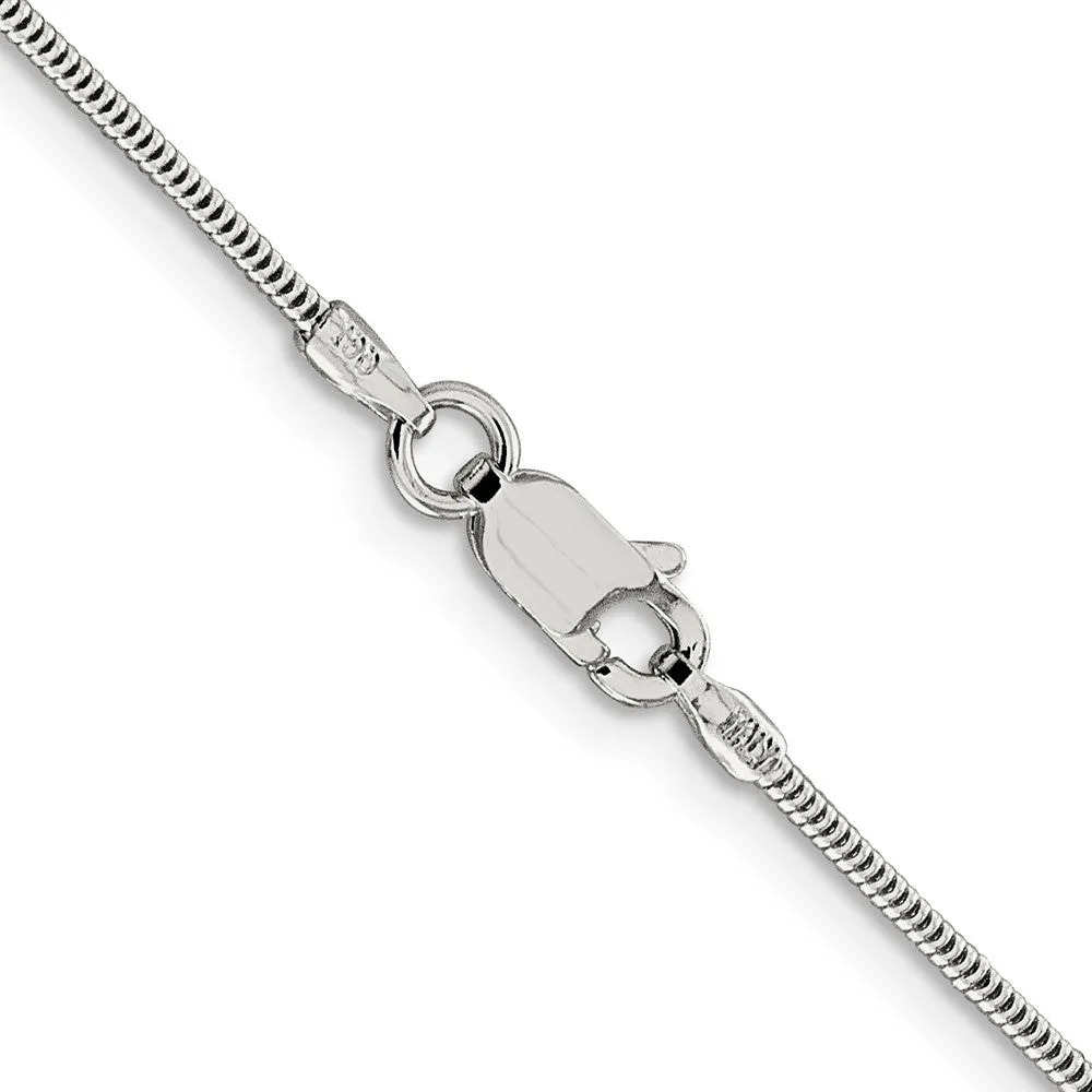 1.1mm Sterling Silver Solid Diamond Cut Rope Chain Necklace