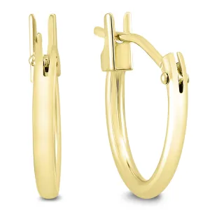 12MM Huggie Hoop Earrings in 14K Yellow Gold