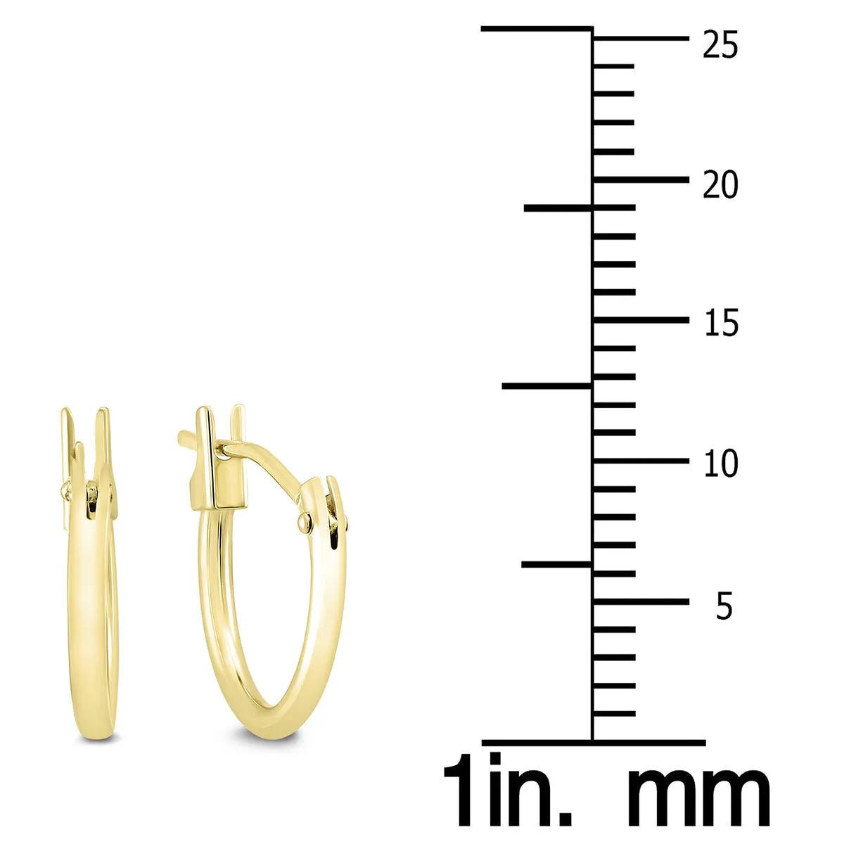 12MM Huggie Hoop Earrings in 14K Yellow Gold