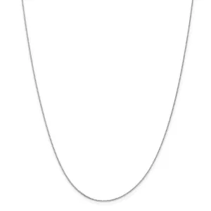 14k White Gold 0.50mm Polished Solid Box Chain