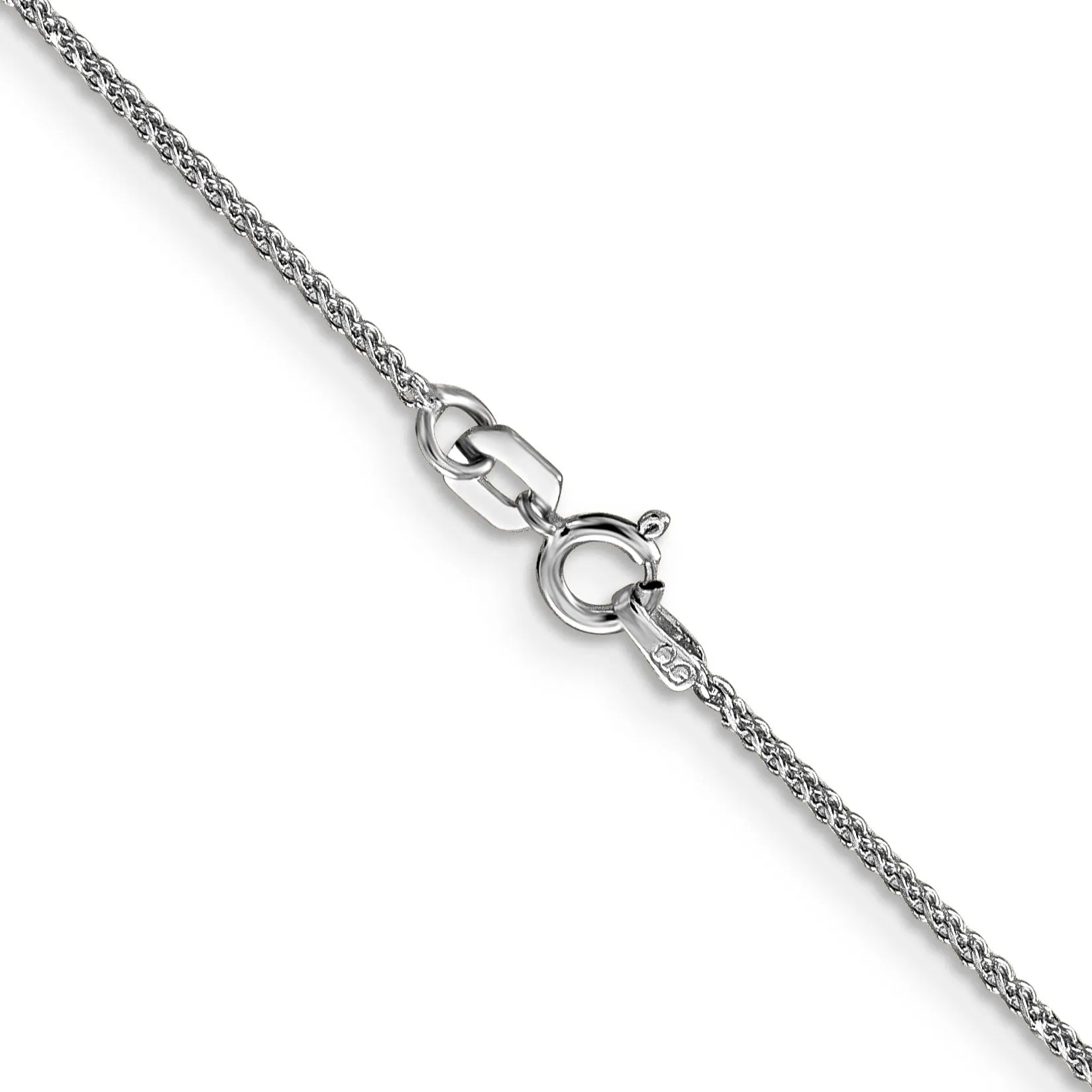 14k White Gold 0.80mm Diamond Cut Spiga Chain