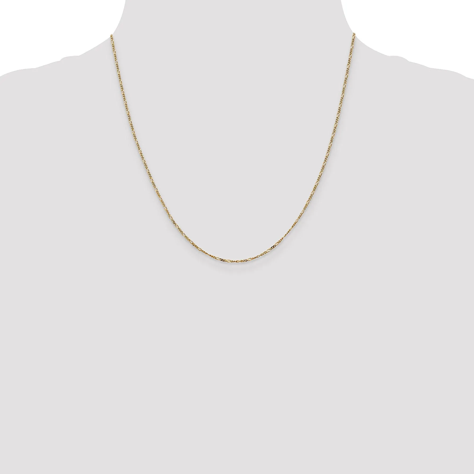 14k Yellow Gold 1.25mm Figaro Pendant Chain