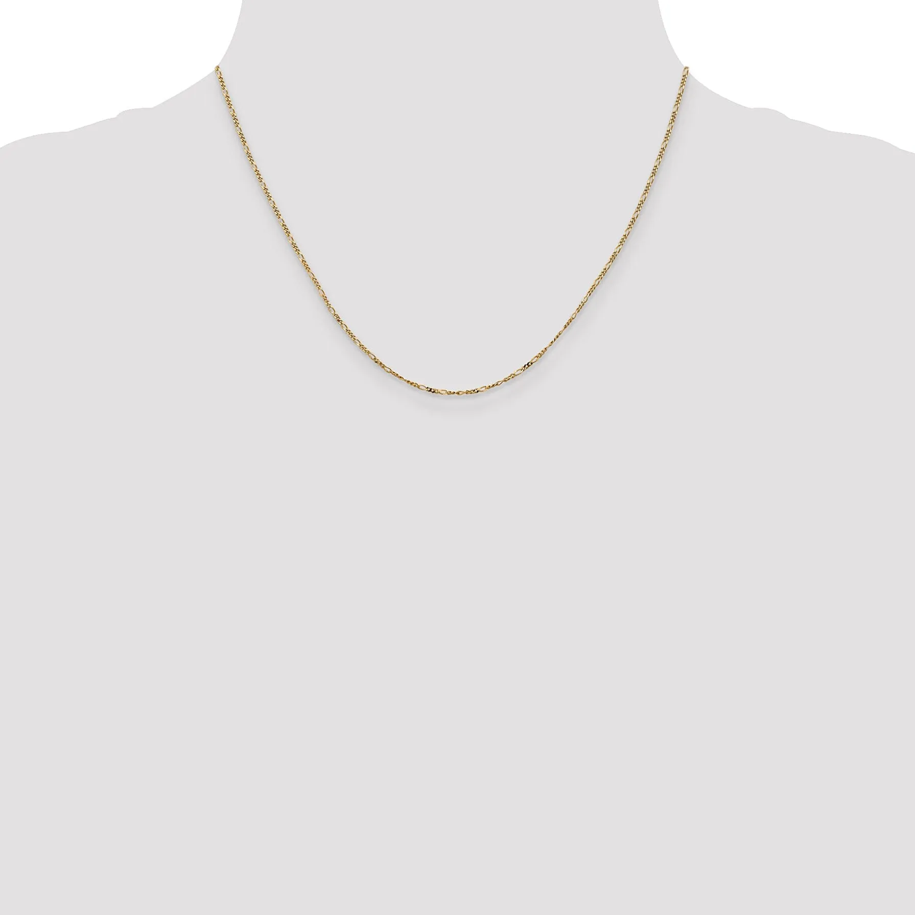 14k Yellow Gold 1.25mm Figaro Pendant Chain