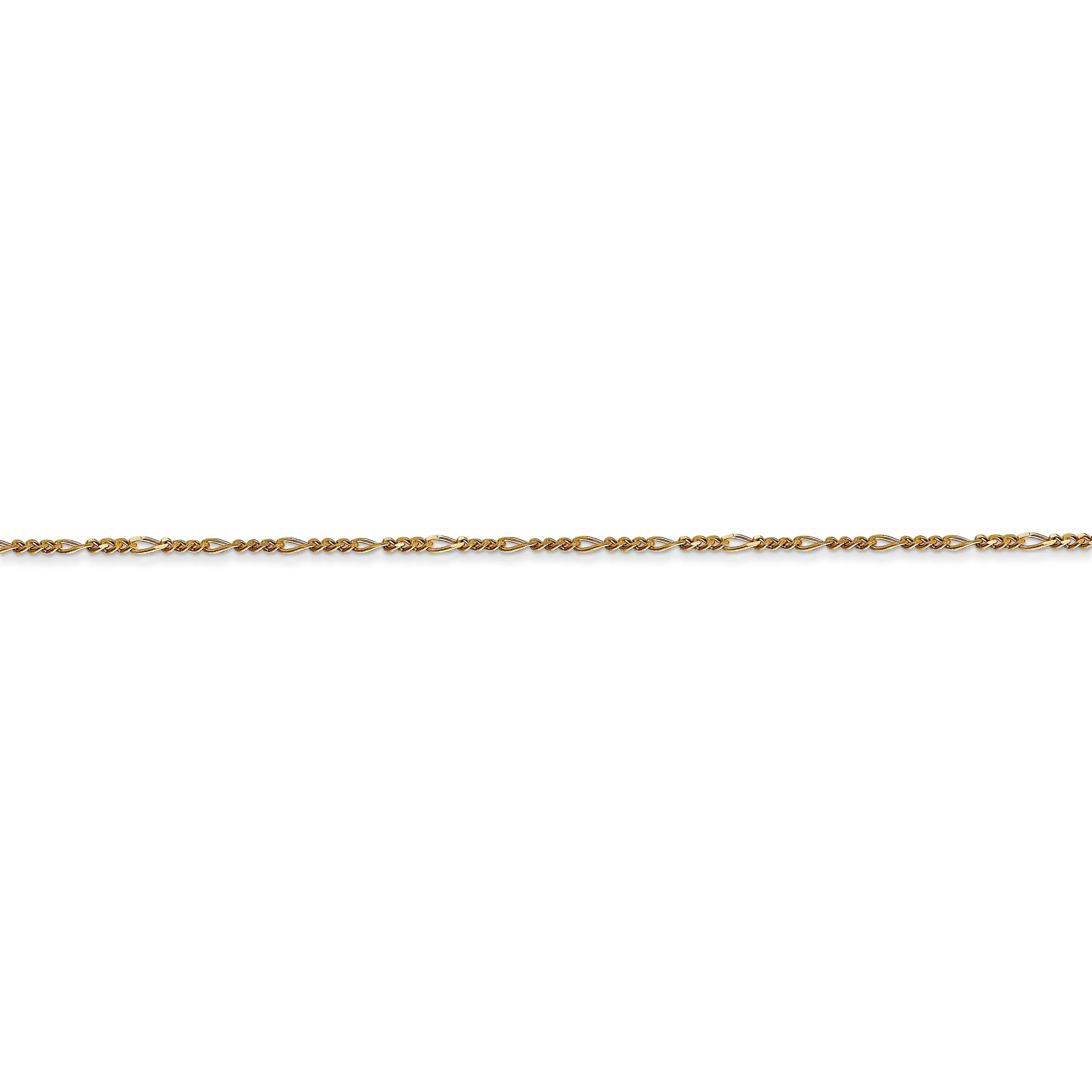 14k Yellow Gold 1.25mm Figaro Pendant Chain