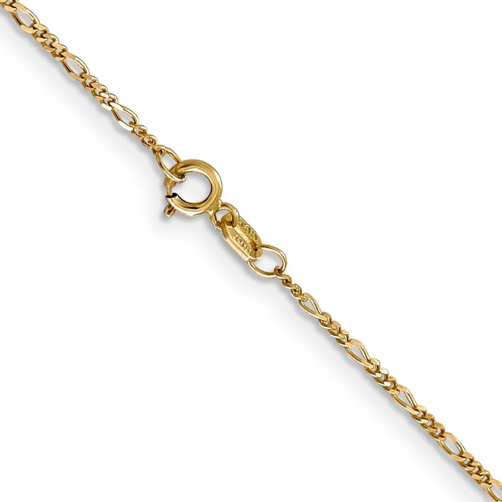 14k Yellow Gold 1.25mm Figaro Pendant Chain