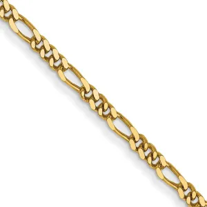 14k Yellow Gold 1.25mm Figaro Pendant Chain