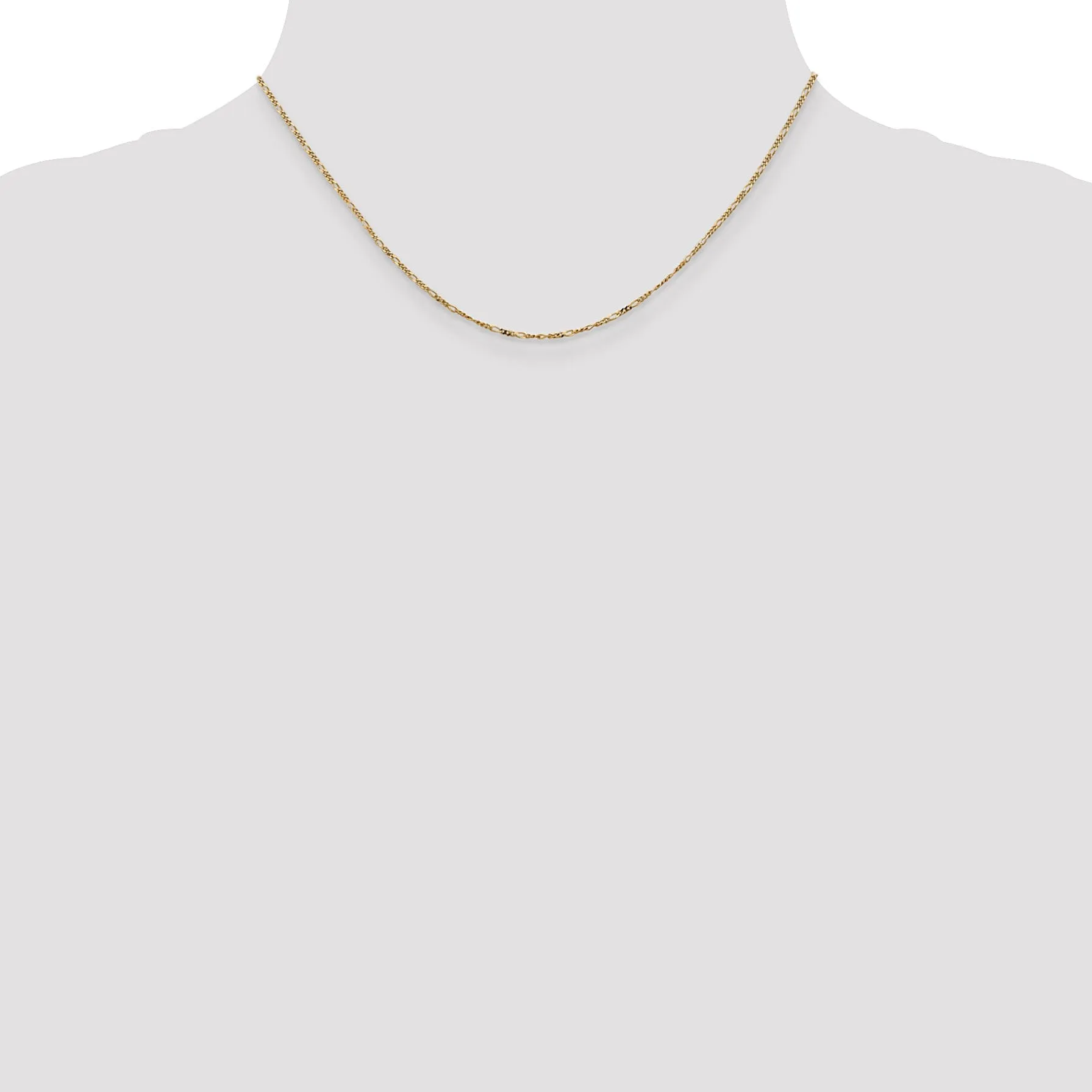 14k Yellow Gold 1.25mm Figaro Pendant Chain