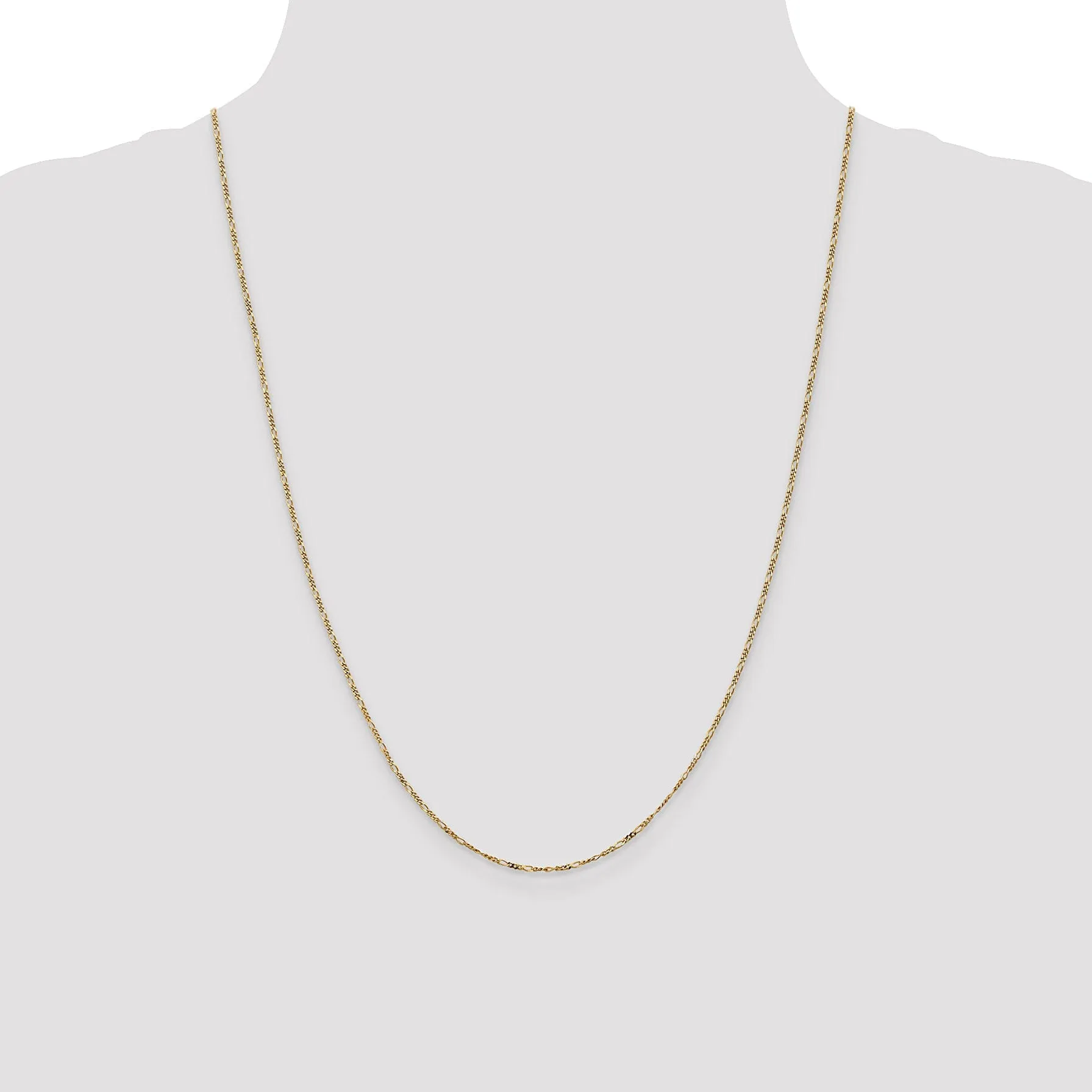 14k Yellow Gold 1.25mm Figaro Pendant Chain