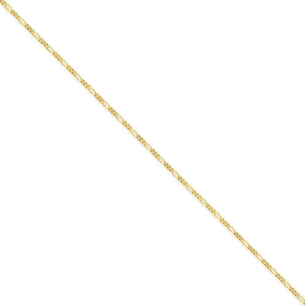 14k Yellow Gold 1.25mm Figaro Pendant Chain