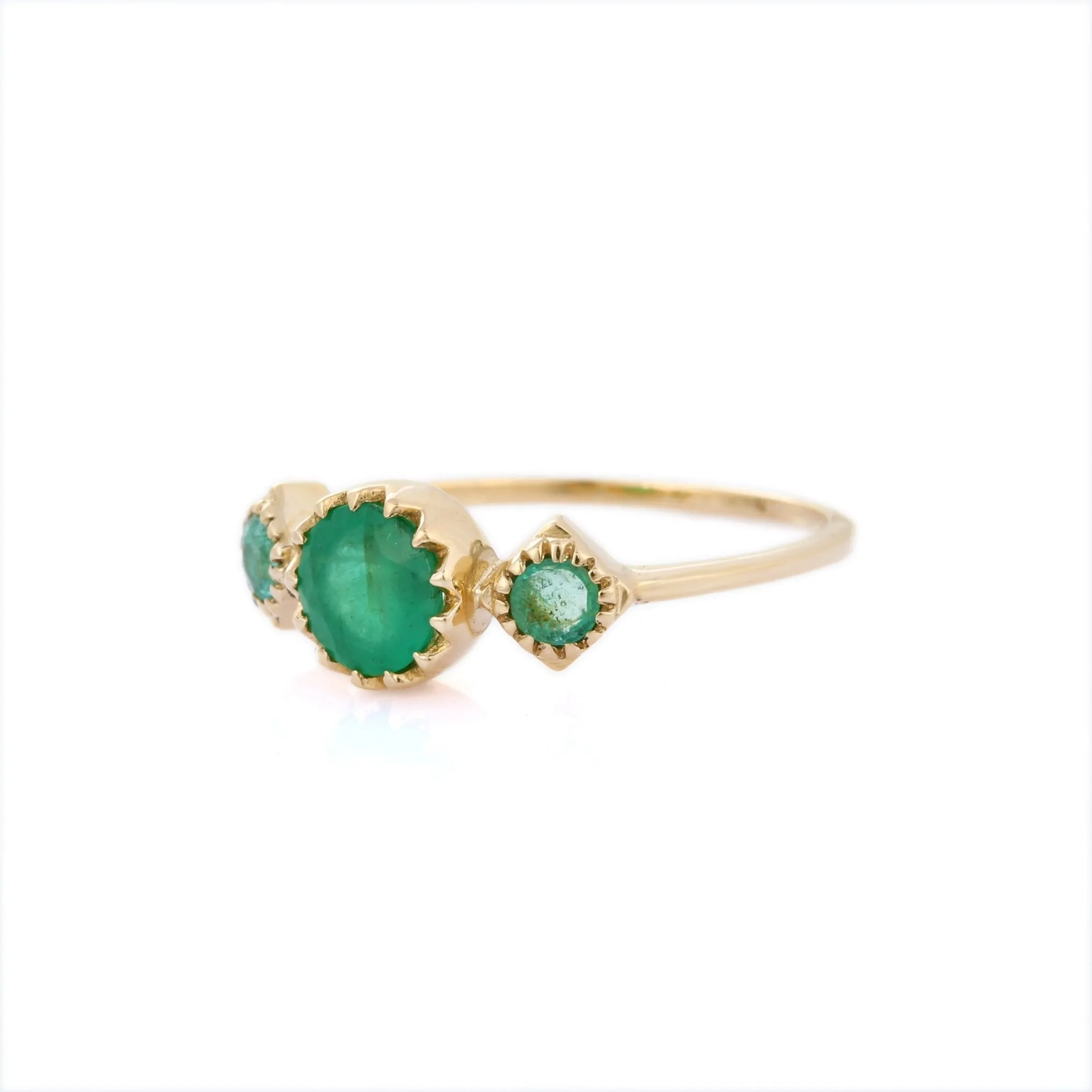 14K Yellow Gold Emerald Ring