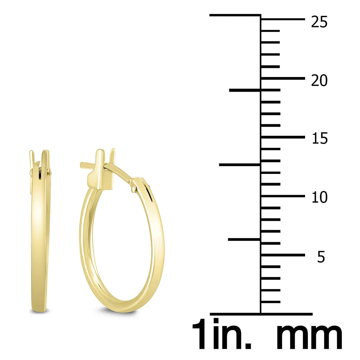 14MM Hoop Earrings in 14K Yellow Gold