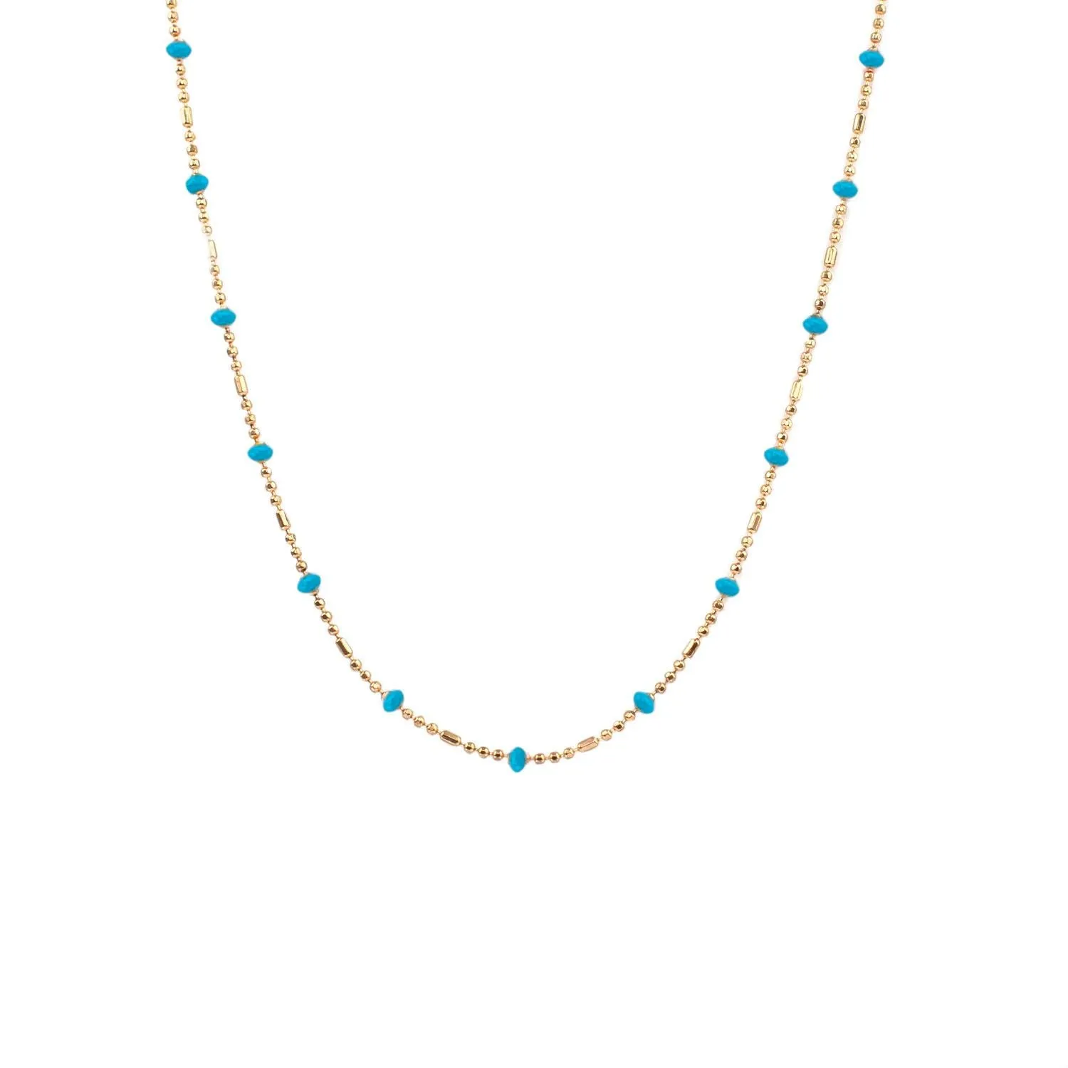 15" Delicate Necklace with Coated Beads