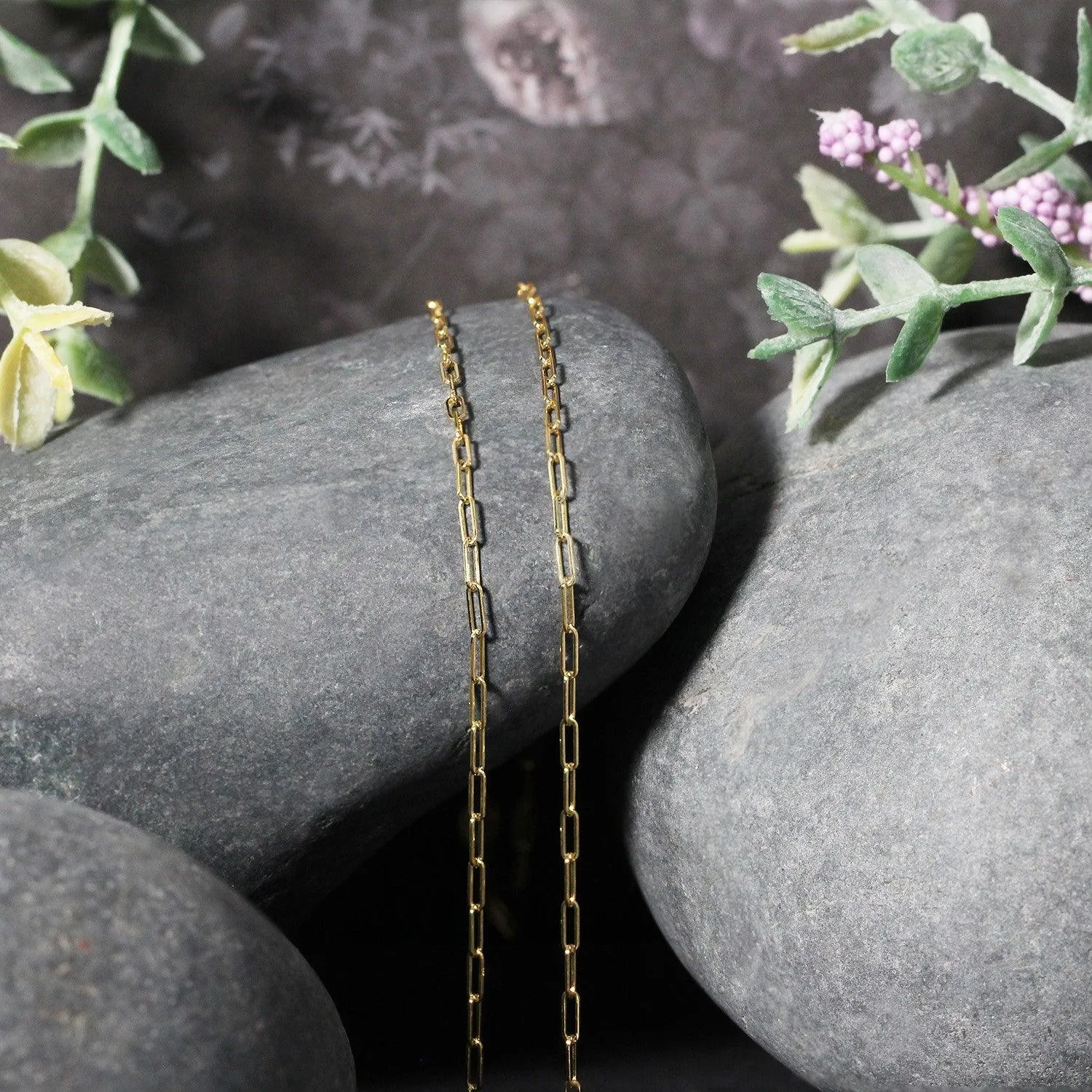 18K Yellow Gold Fine Paperclip Chain (1.5mm)