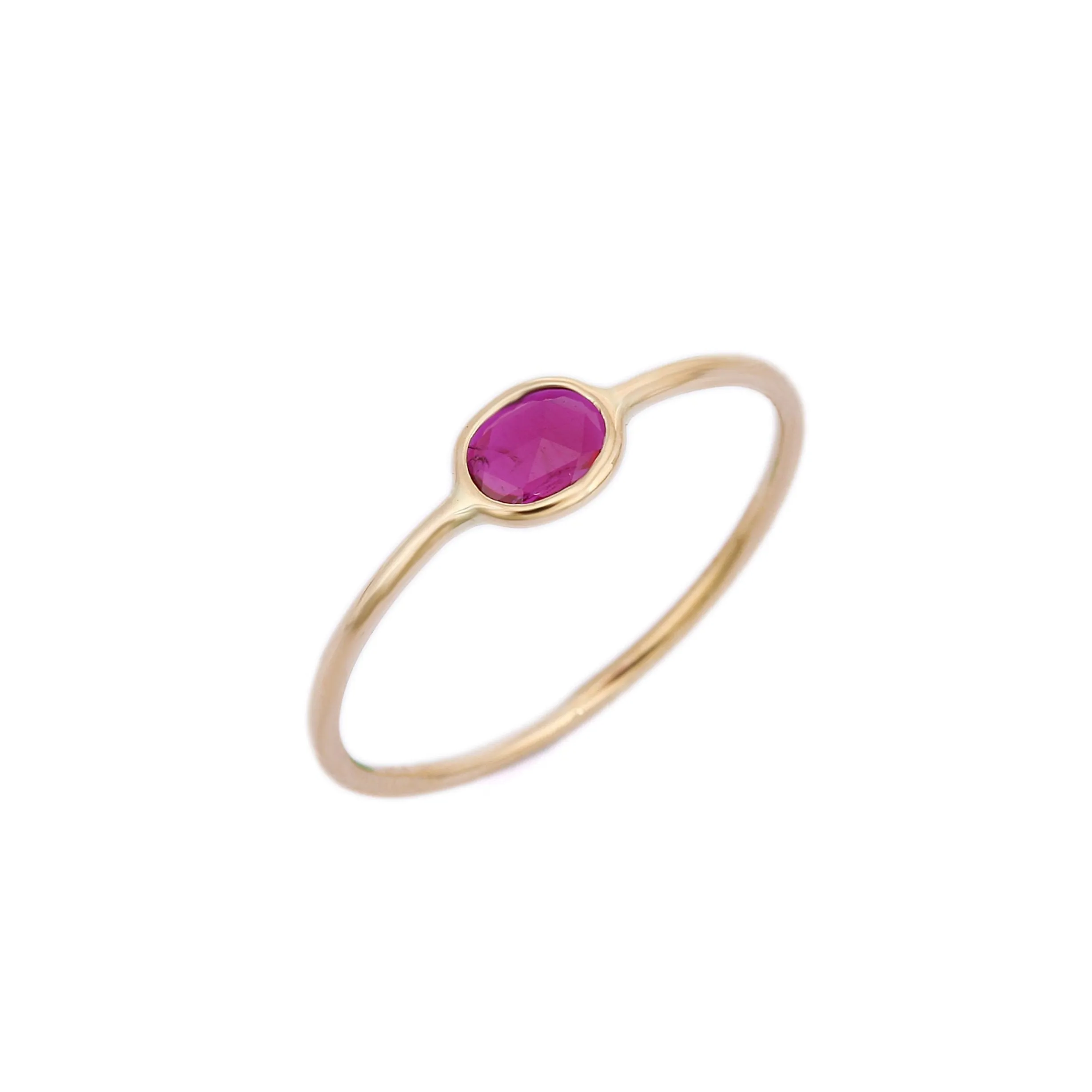 18K Yellow Gold Ruby Ring