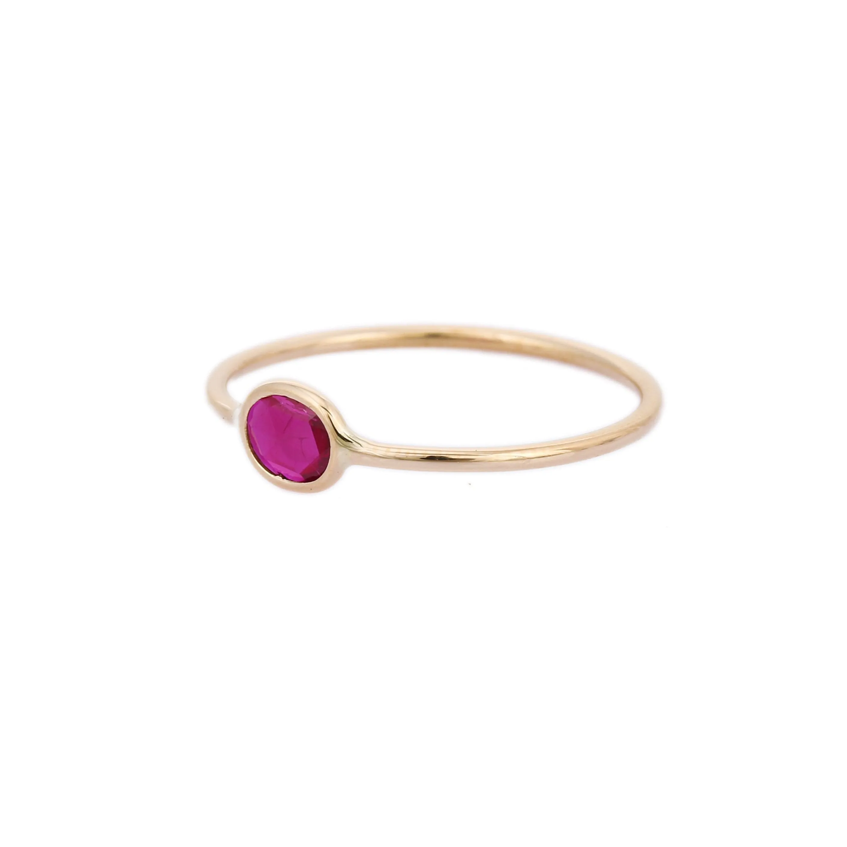 18K Yellow Gold Ruby Ring