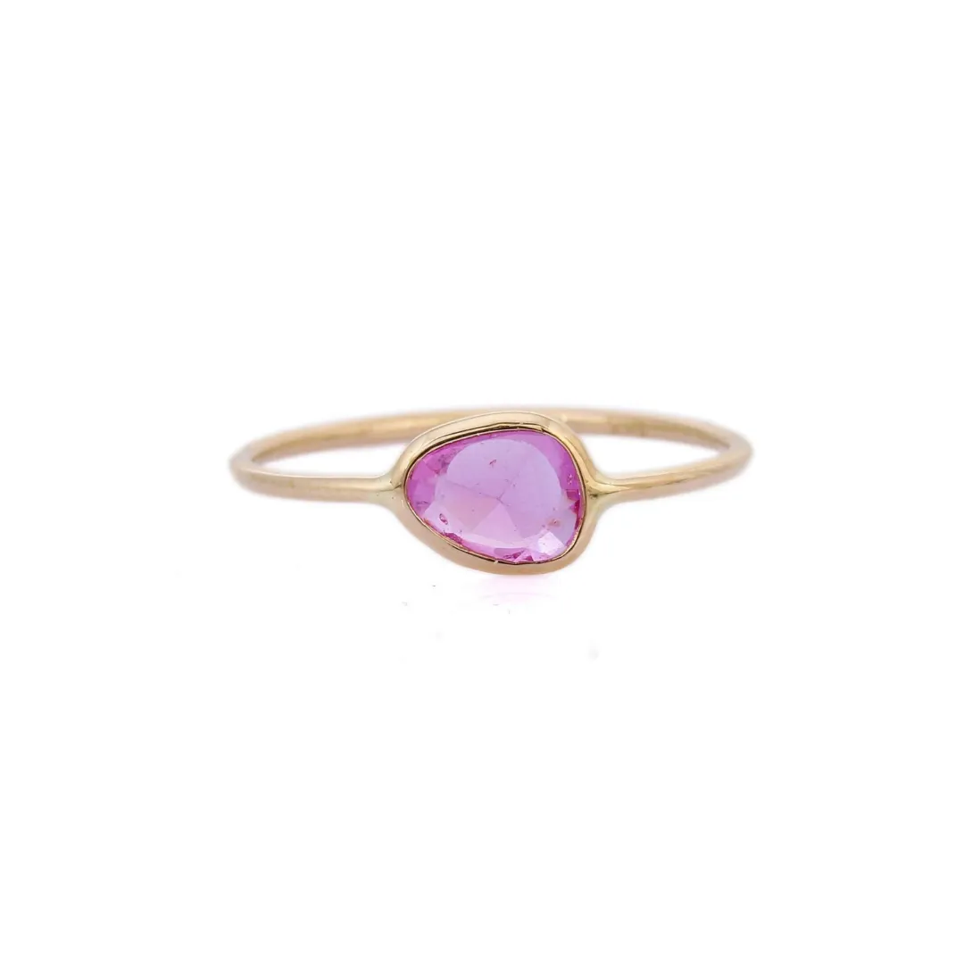 18K Yellow Gold Sapphire Ring