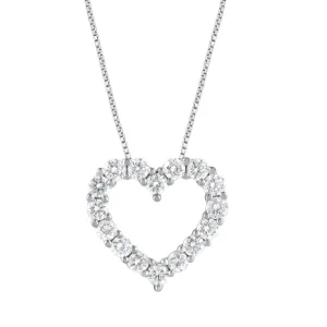 2.00 cttw Beautiful Lab Diamond Heart Pendant by Mercury Rings