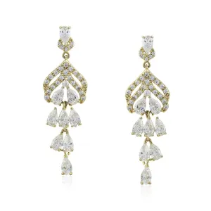 21 Nicole Jewellery Gold Plated Cubic Zirconia Dangler Earrings  - ER-303