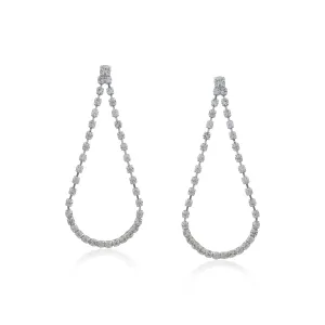 21 Nicole Jewellery Silver Plated Cubic Zirconia Dangler Earrings  - ER-988