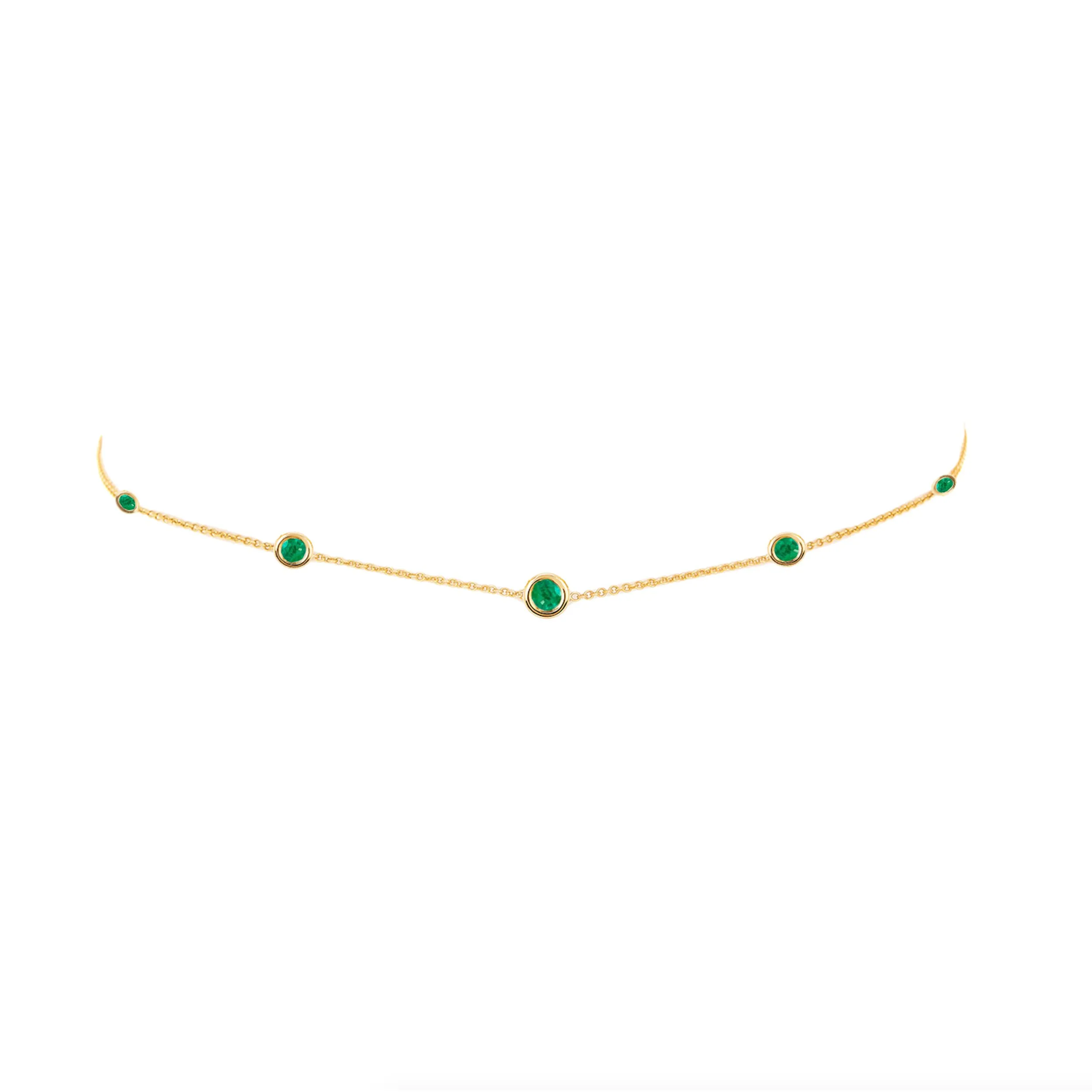 5 Emerald Orbit Bezel Choker