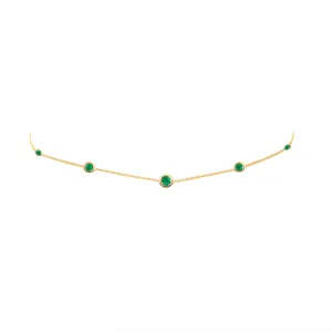 5 Emerald Orbit Bezel Choker