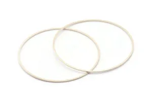 55mm Circle Connectors - 12 Antique Silver Plated Brass Circle Connectors (55x1x1mm) BS 1106 H1175