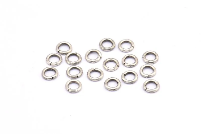 6mm Jump Ring, 100 Antique Silver Plated Brass Jump Ring Connectors Findings (6x1.2mm) A0329 A0636