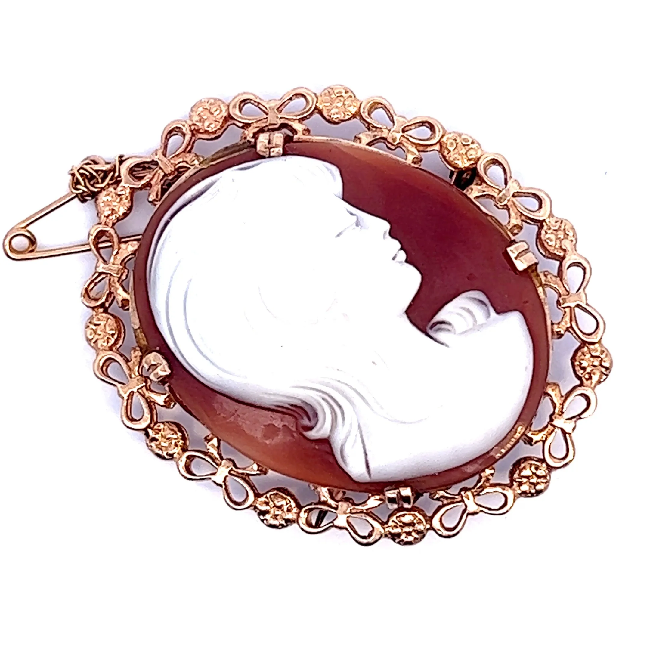 9ct Yellow Gold Cameo Portrait Brooch