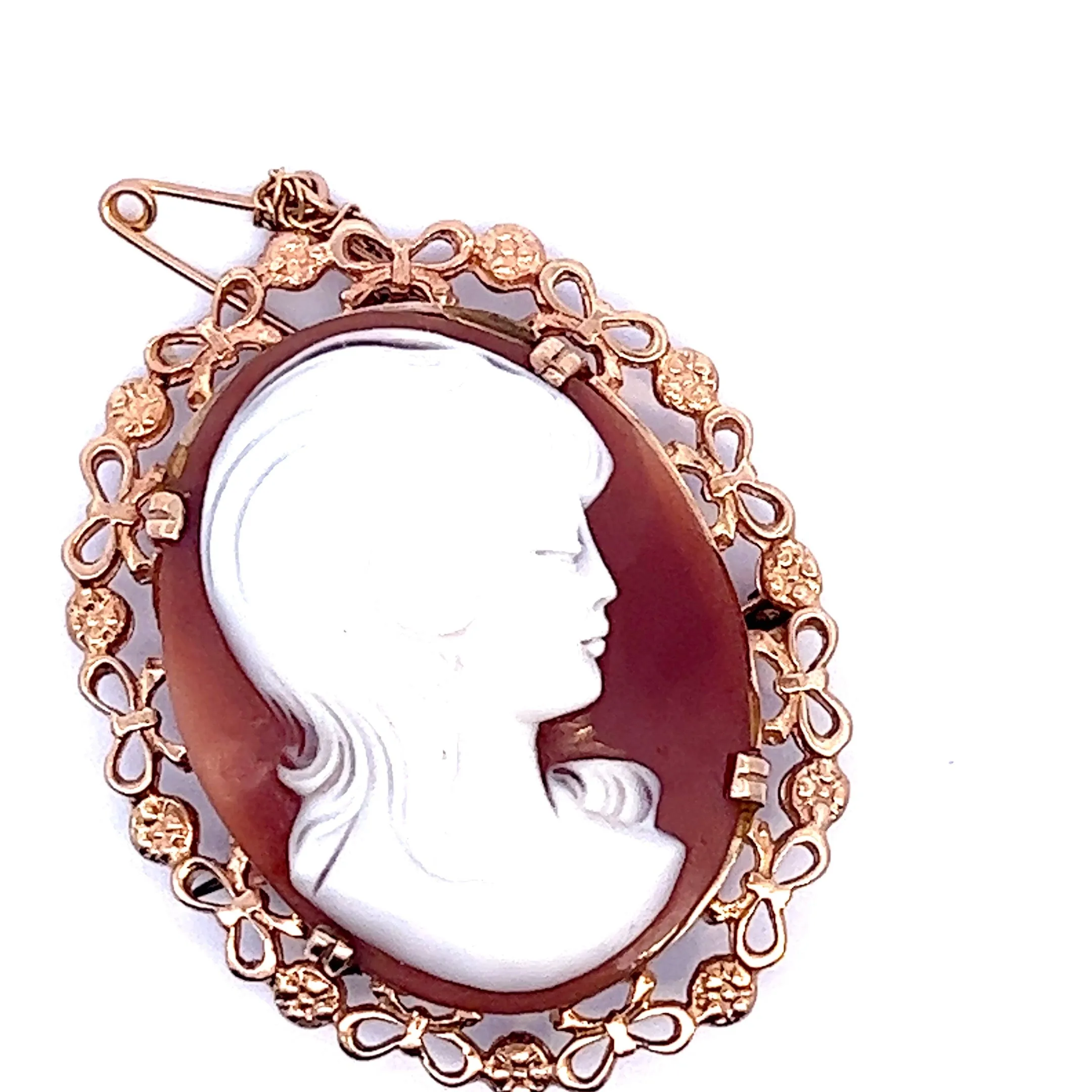 9ct Yellow Gold Cameo Portrait Brooch