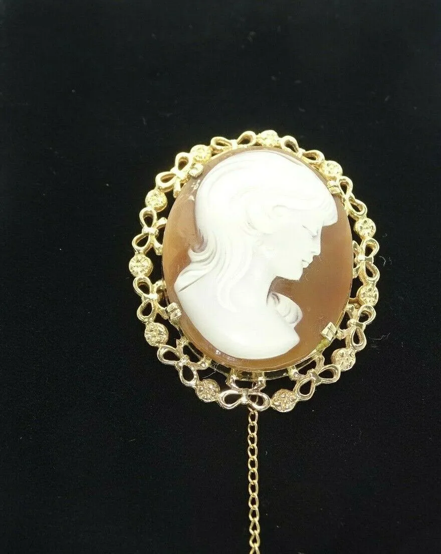 9ct Yellow Gold Cameo Portrait Brooch