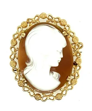 9ct Yellow Gold Cameo Portrait Brooch