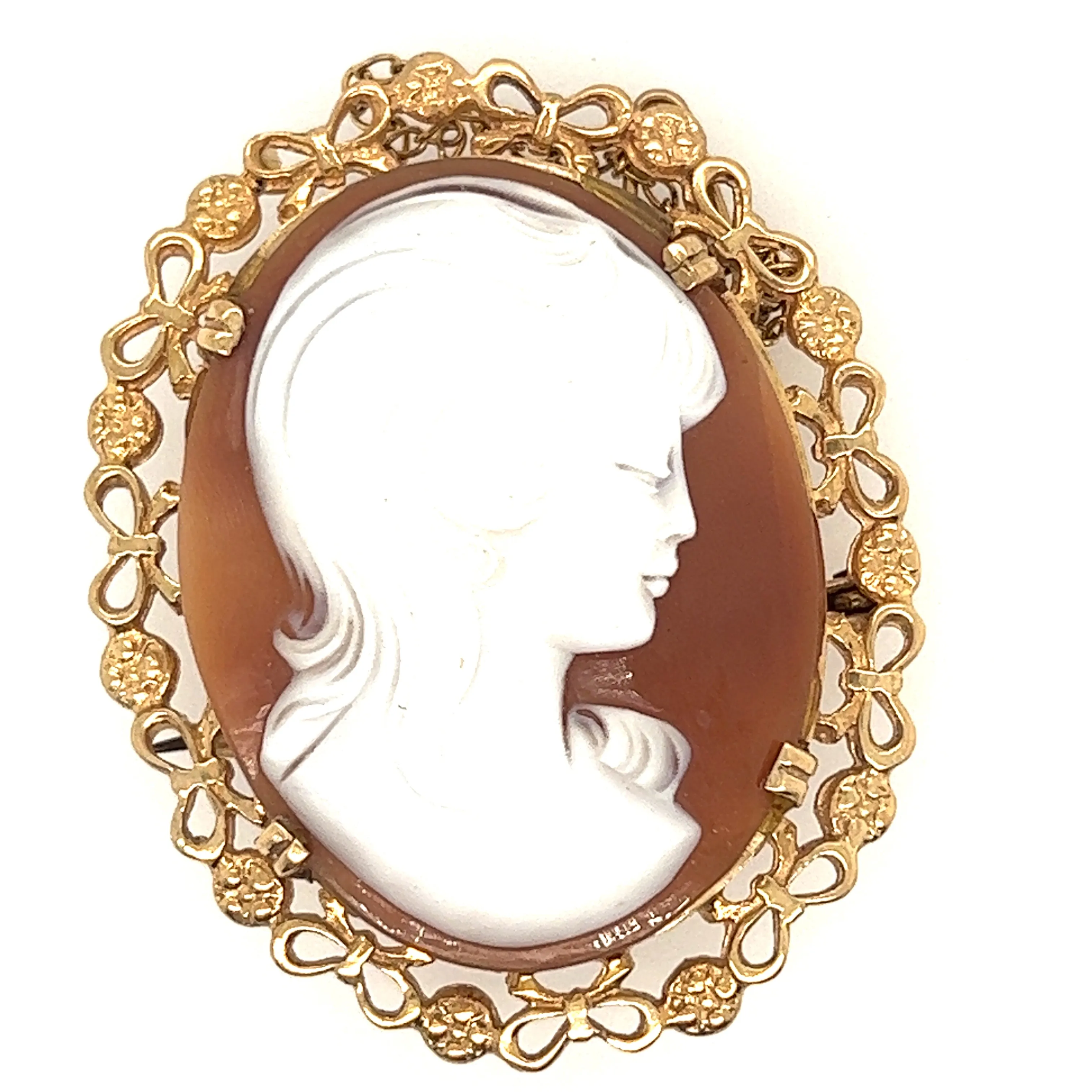 9ct Yellow Gold Cameo Portrait Brooch