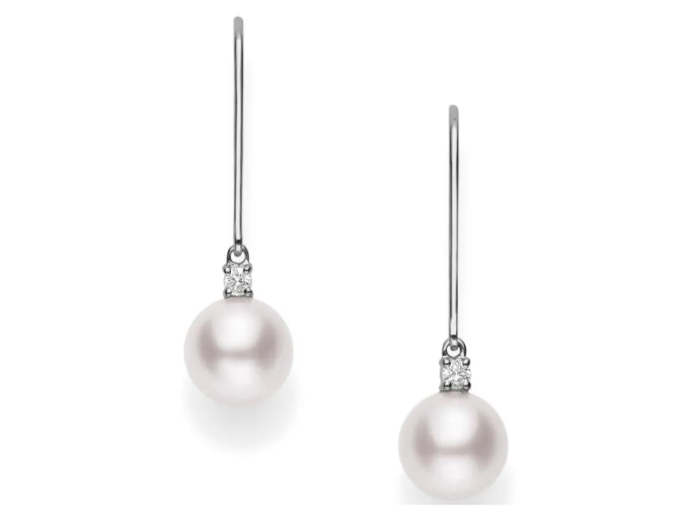 Akoya Pearl and Diamond Earrings