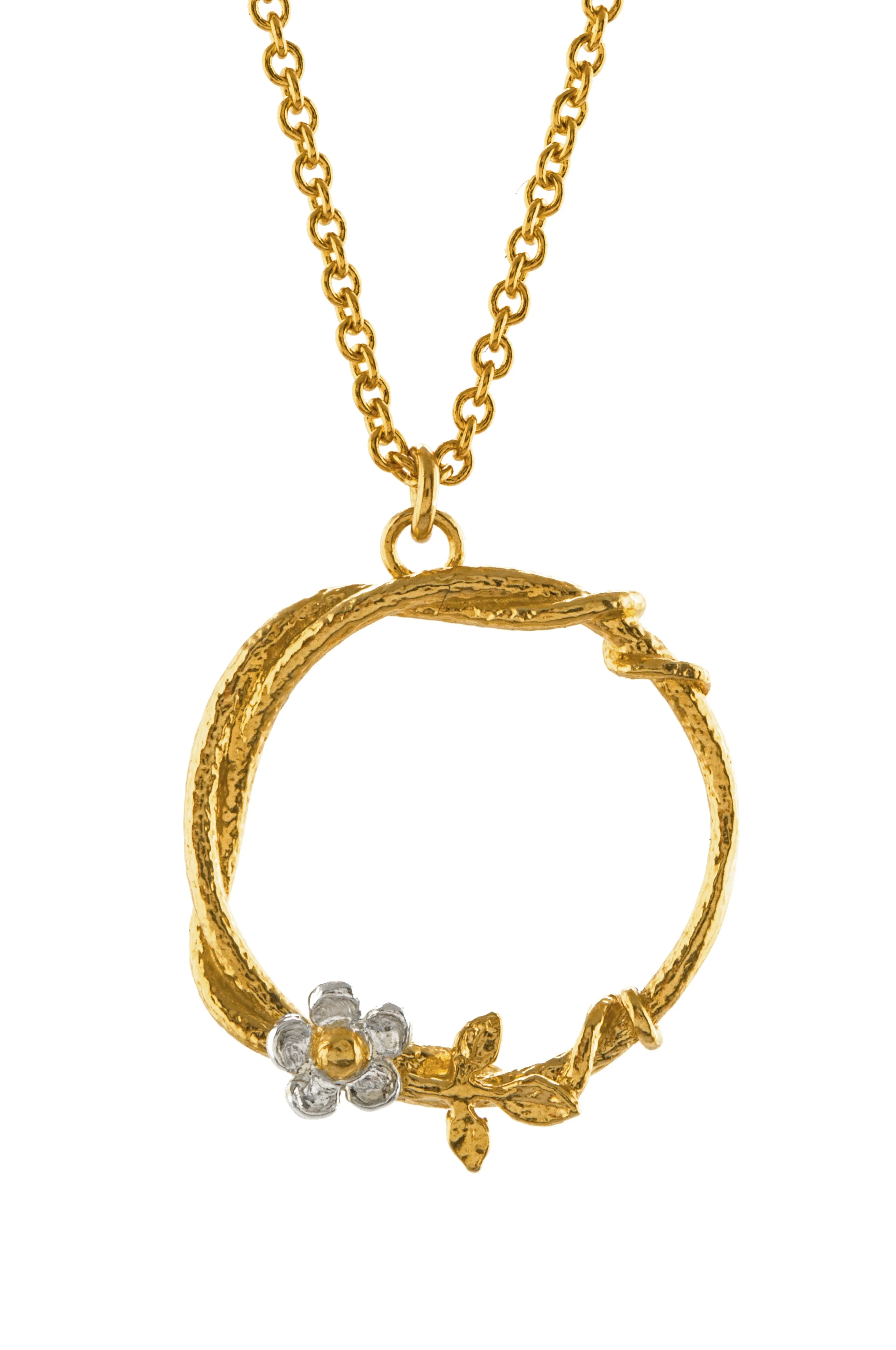 Baby Posy Loop Necklace Silver & Gold Plate