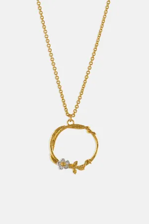 Baby Posy Loop Necklace Silver & Gold Plate