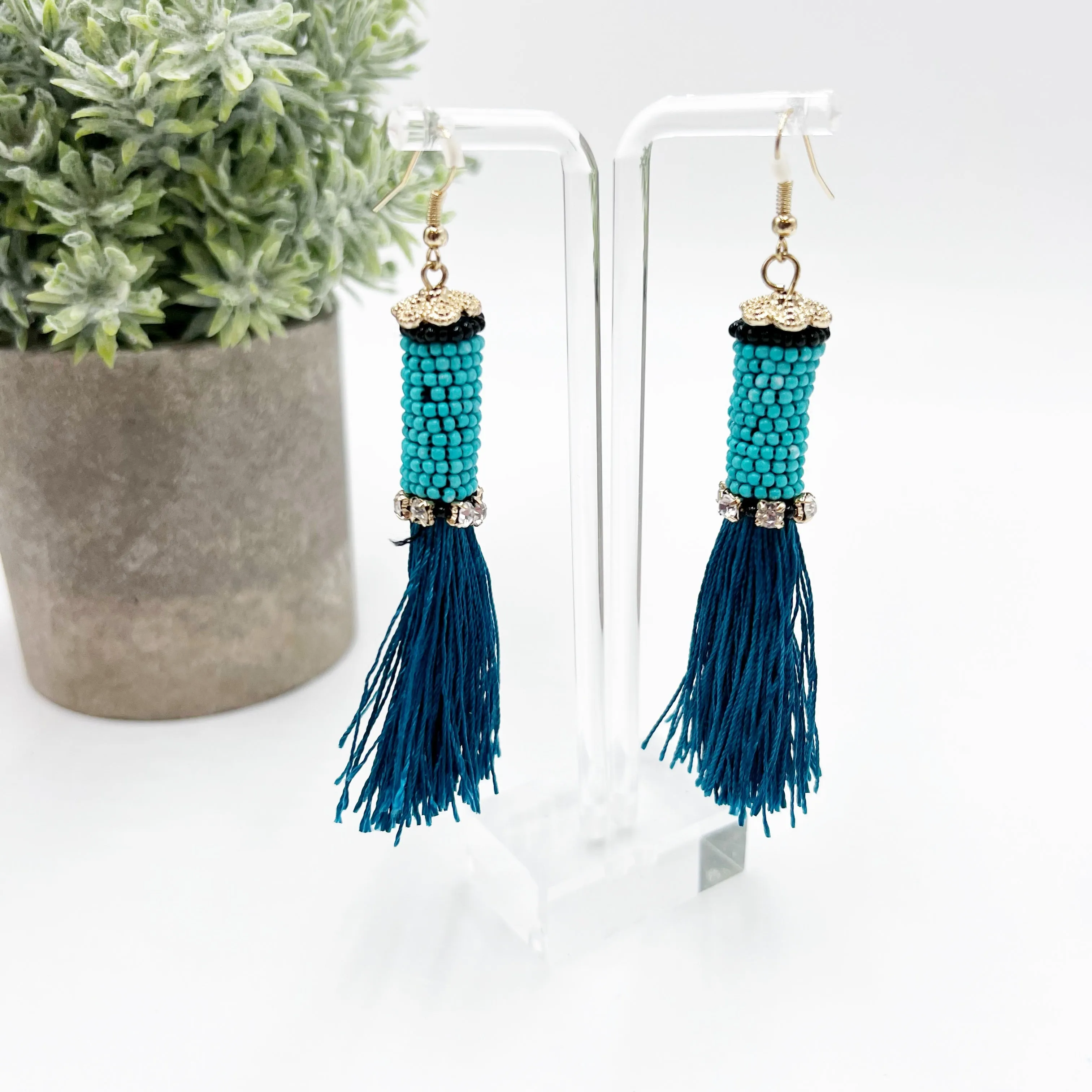 Beaded Tassel Earrings