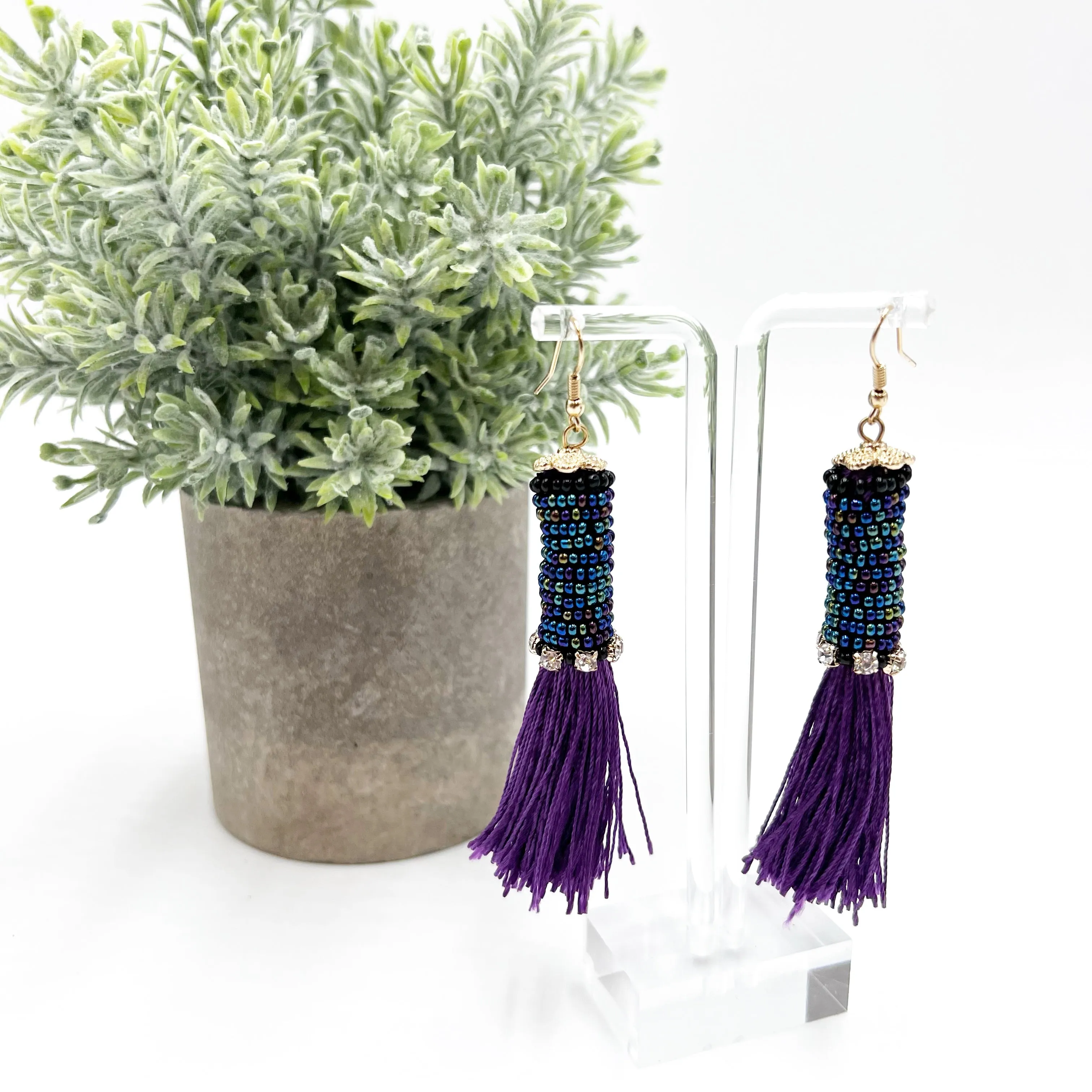 Beaded Tassel Earrings