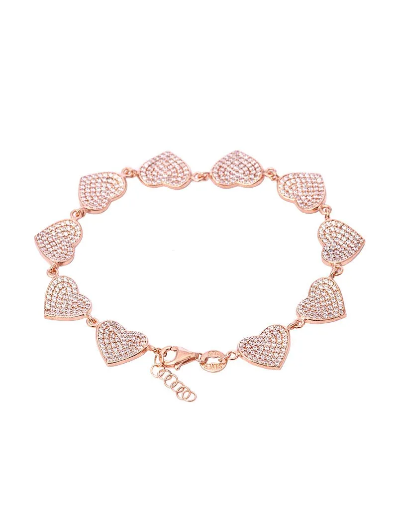 BELLE HEARTS BRACELET IN ROSE GOLD