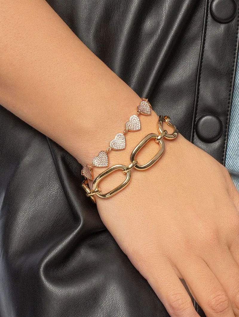 BELLE HEARTS BRACELET IN ROSE GOLD