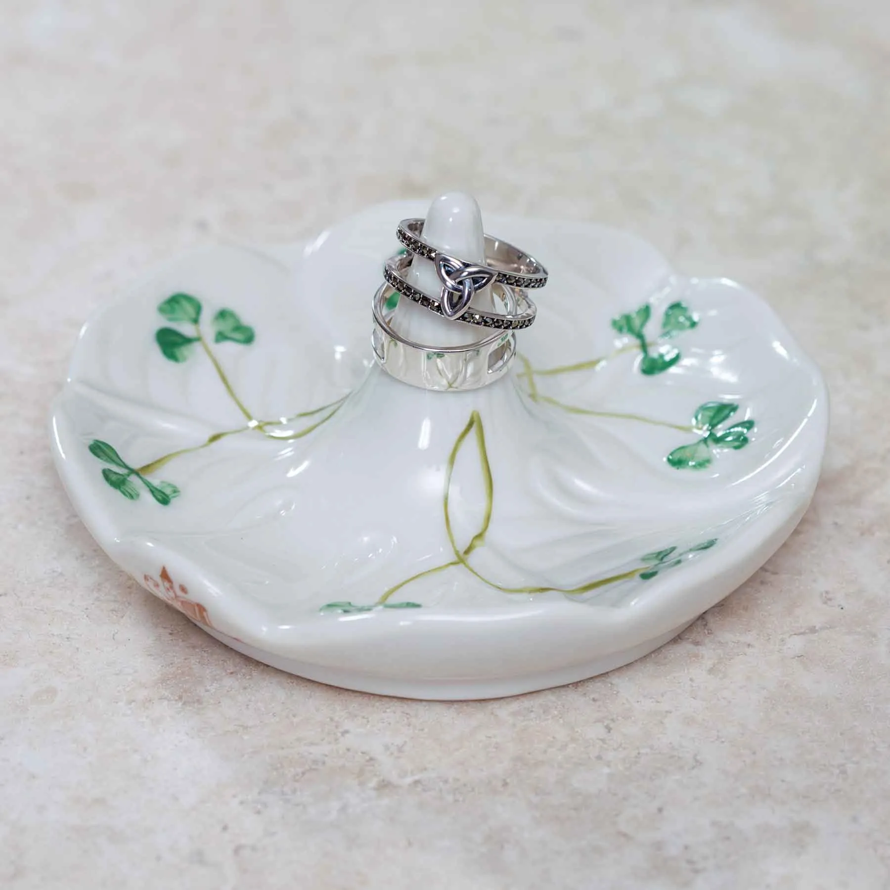 Belleek Classic Shamrock Ring Holder