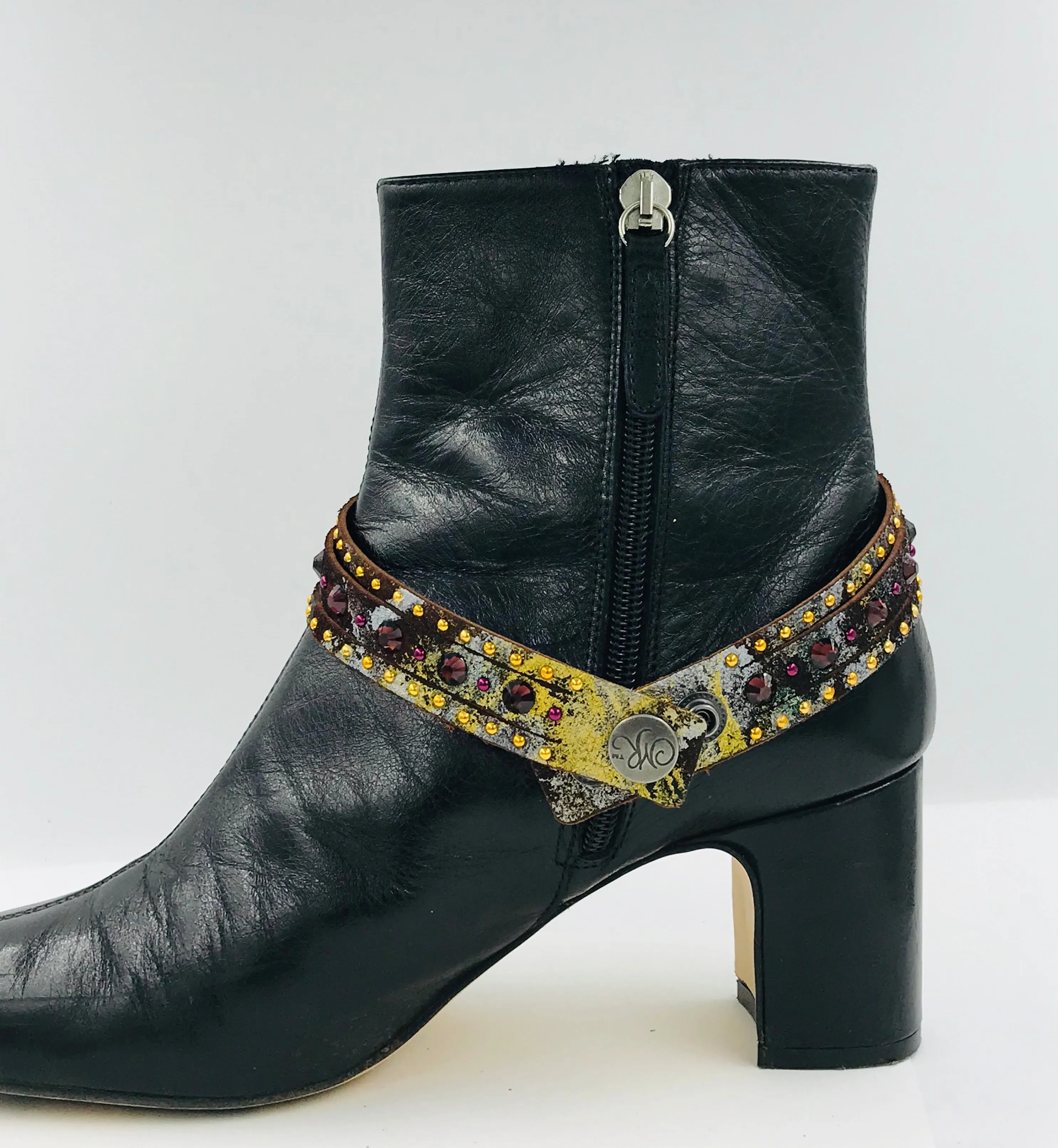 Big Stone Triple Treat Bracelet/Choker/Boot Cuff - "Burgundy Beauty"