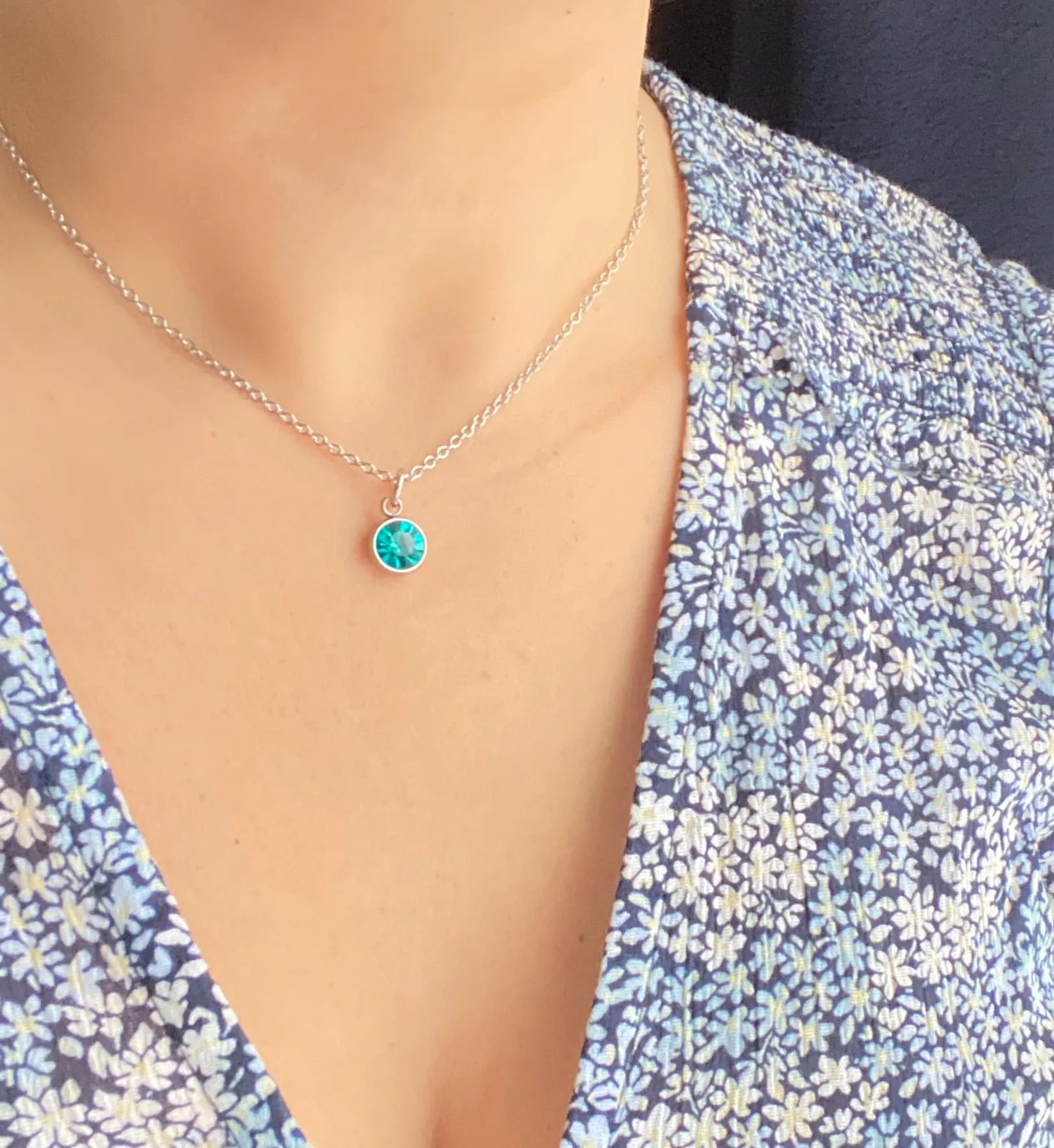 BIRTHSTONE CHARM NECKLACE