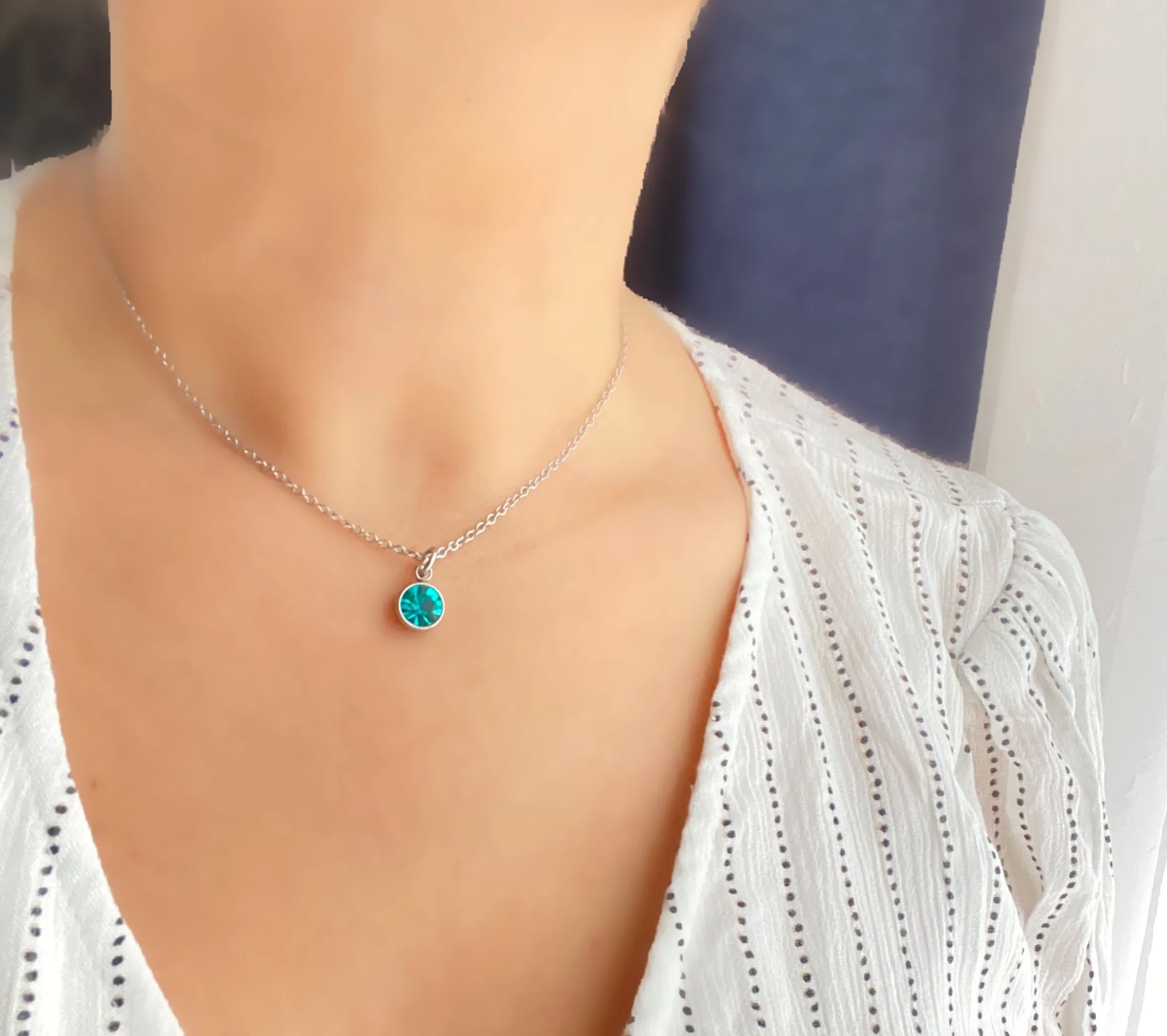 BIRTHSTONE CHARM NECKLACE