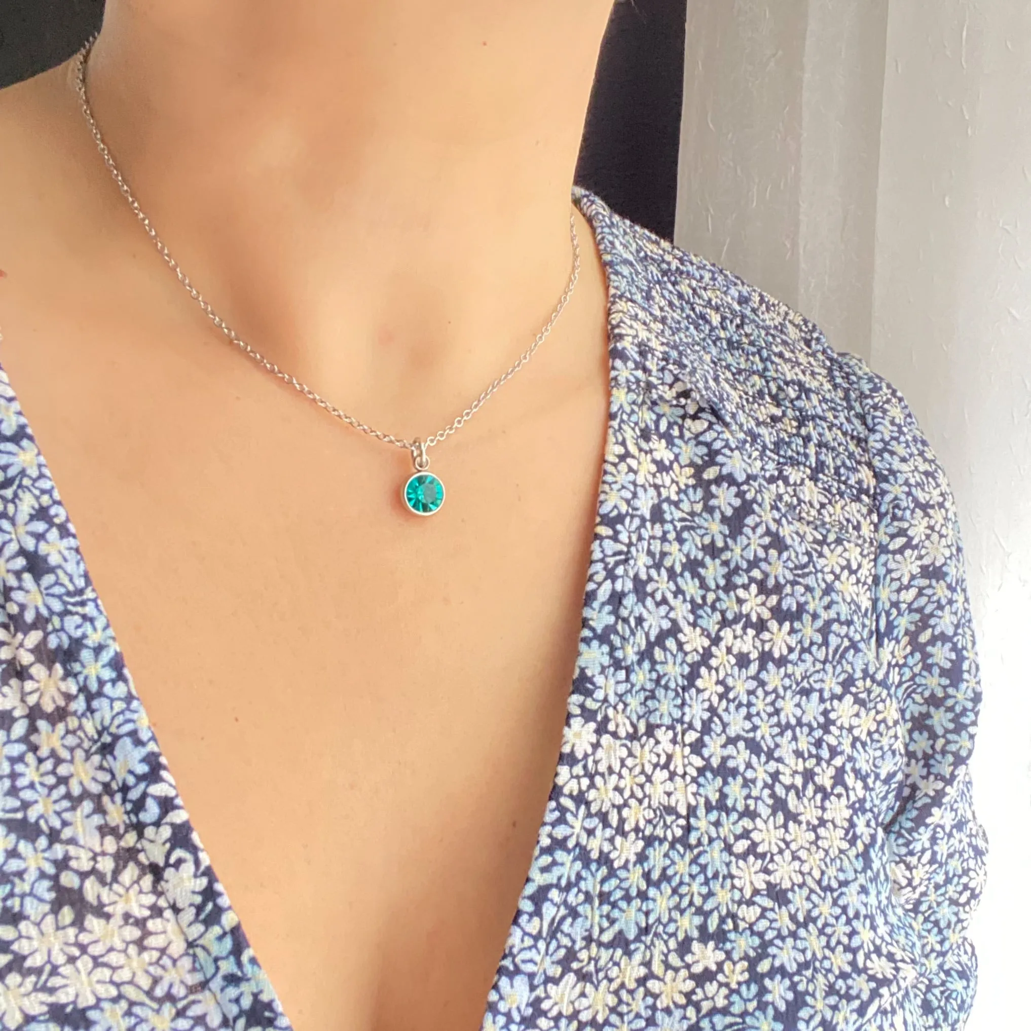 BIRTHSTONE CHARM NECKLACE