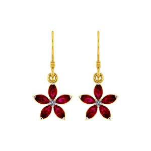 Blood Daisy Gold Earrings