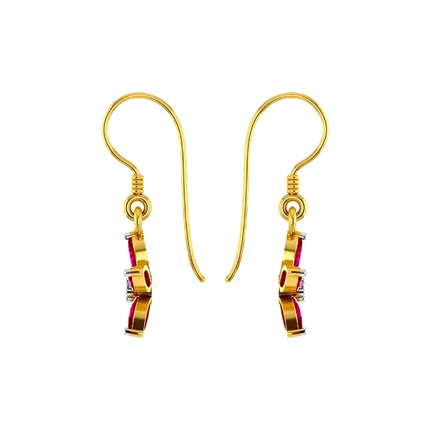 Blood Daisy Gold Earrings